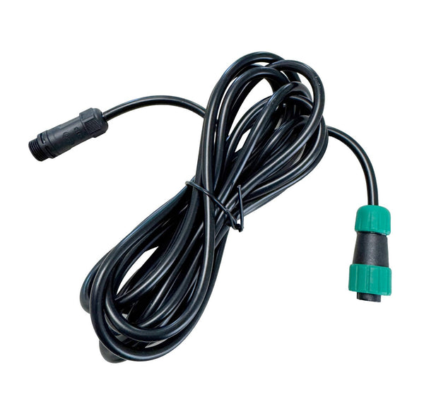 Black extension cable for dissolved oxygen meter by Sper Scientific with green connectors, bundled together.
