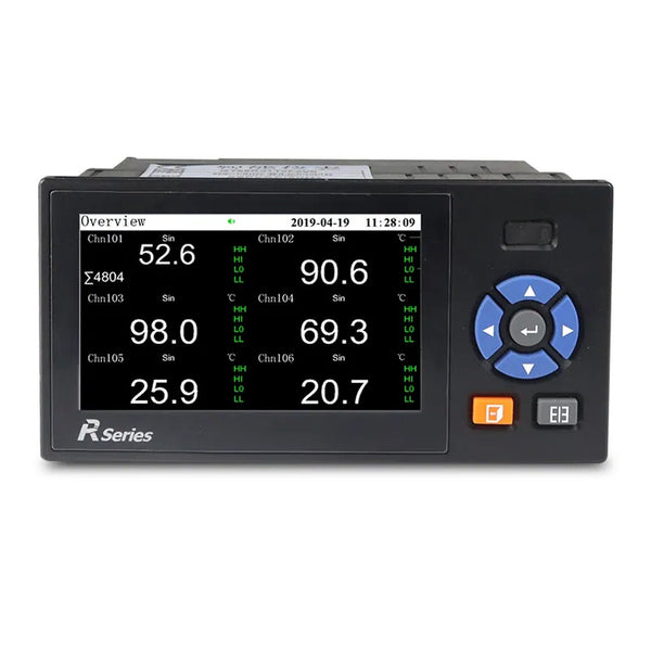 6-Channel Multi-Parameter Data Logger | Temperature RTD Pressure 4-20mA 0-5V Voltage with RS485 -