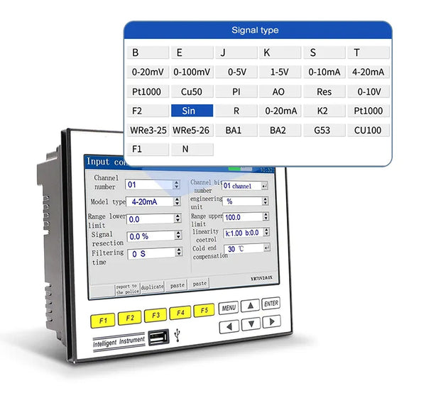 6 Channel Multi-Parameter Datalogger | Temperature RTD Pressure 4-20mA 0-5V Voltage with RS485 -