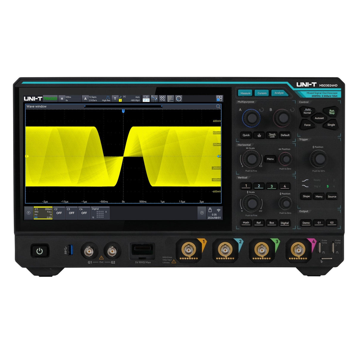 MSO3024HD 200 MHz 4Ch 12-Bit Mixed Signal Oscilloscope — mso3024hd-200-mhz-4ch-12-bit-mixed-signal-oscilloscope — Digital Oscilloscopes — Uni-Trend US