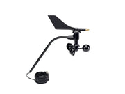 Black wind vane with a long arm and cable