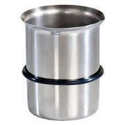 Stainless steel beaker 600ml from Crest Ultrasonics with flared lip and dark rubber ring around base.