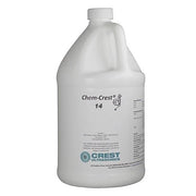 One gallon container of ultrasonic cleaner solution from Crest Ultrasonics, with a handle and white plastic design.