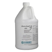 One gallon of ultrasonic cleaning solution by Crest Ultrasonics in a white plastic jug with a handle.