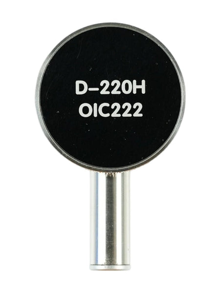 Silver and black high-temperature probe by BRK, with 'D-220H OIC222' text on the black circular top.