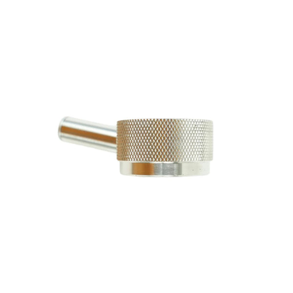 Colored high-temperature probe by BRK with a diamond-knurled grip and smooth shaft, side view.