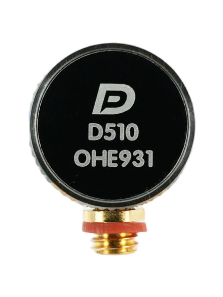 Hhigh-frequency probe by BRK gold threaded base with red O-ring.