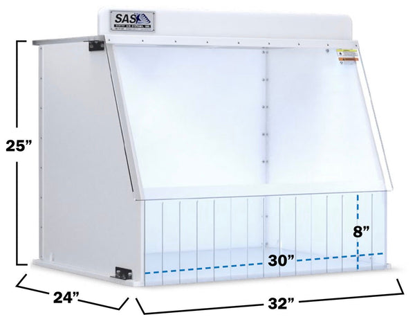 Fume hood with dimensions