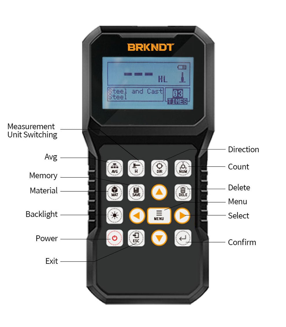 BRK NDT HN200C Leeb Hardness Tester Buttons