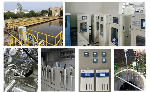 Water quality sensors for online ammonia nitrogen detection from Sper Scientific, installed in an industrial setting.
