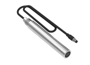 Silver online digital Chlorophyll A sensor by Sper Scientific with a black cable and connector.