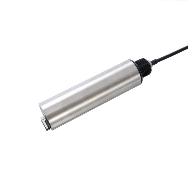 Stainless steel suspended solid sensor by Sper Scientific with a black cable attached.