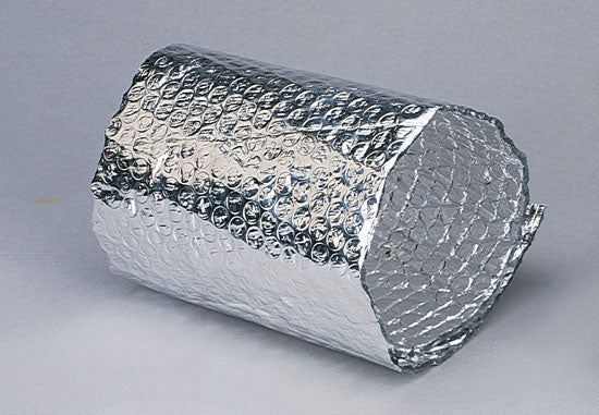 Silver insulating blanket for rain collector heater by Davis Instruments, featuring a reflective bubble pattern.