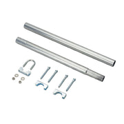 Mounting pole kit by Davis Instruments with U-bolt, metal plates, screws, and washers.