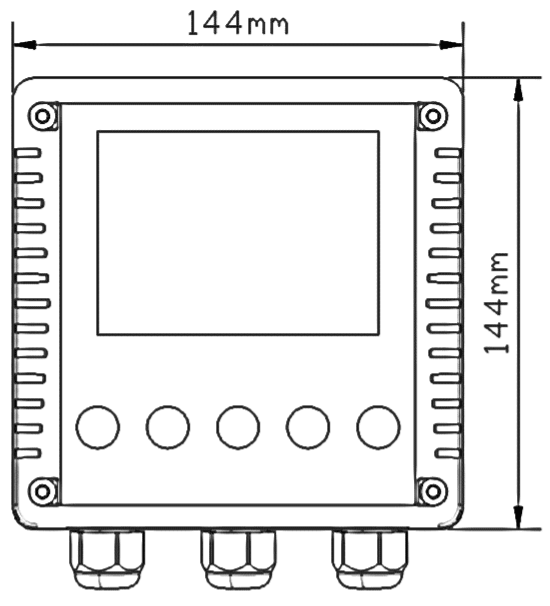 870009A conductivity analyzer front dimension drawing