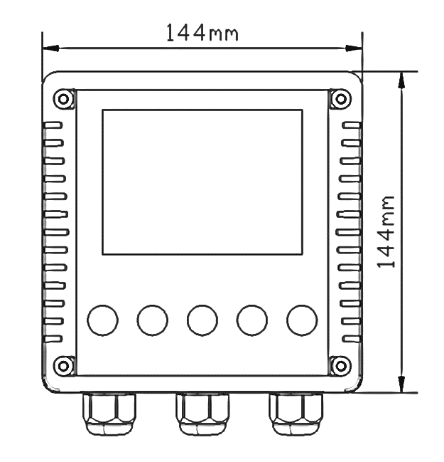 DCA130 front dimensions drawing