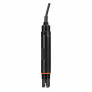 Industrial pure water pH sensor with black threaded housing, orange O-ring and integral cable on a white background