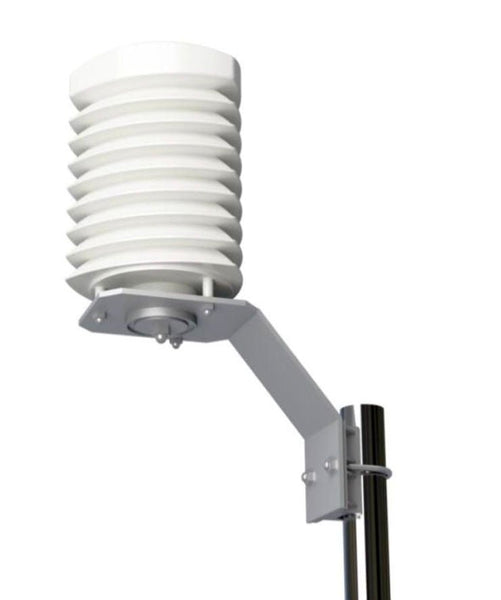 Outdoor air quality monitor by Tongdy in white plastic with a louvered structure, mounted on a pole.