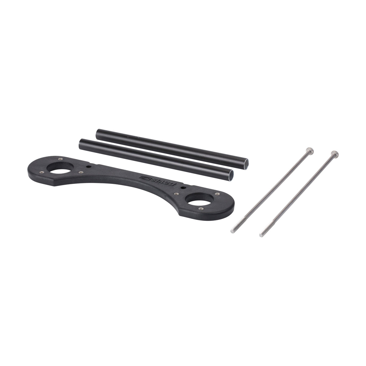 Accessory sensor mounting shelf by Davis Instruments with two black tubes and two silver pins.