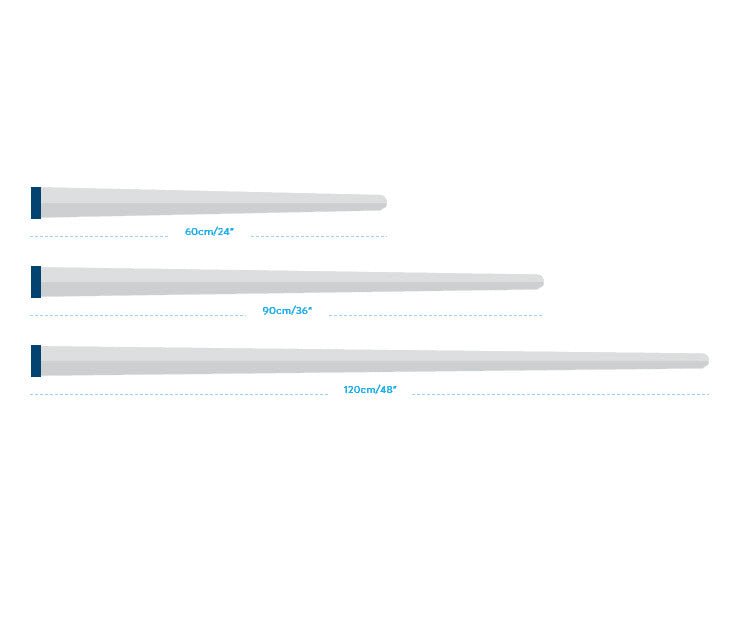 Soil moisture probe by Davis Instruments, showing three different probe lengths.