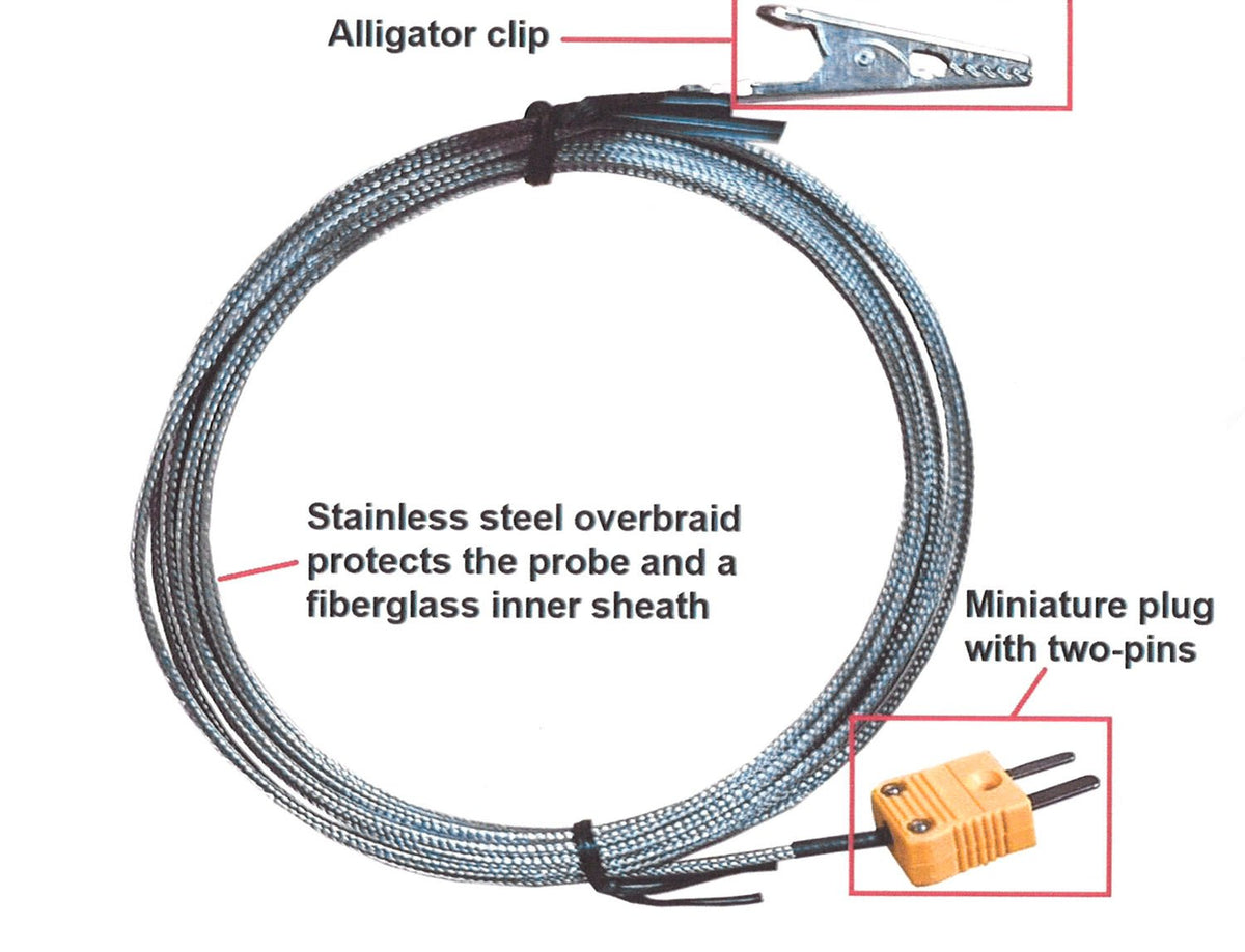 Type K High Temperature Probe with Alligator Clip 2