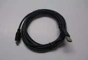 Black USB cable for USB WeatherLink® by Davis Instruments, neatly coiled and ready for connection.
