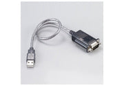 USB-to-serial cable from Davis Instruments with a silver patterned cord and black adapter.