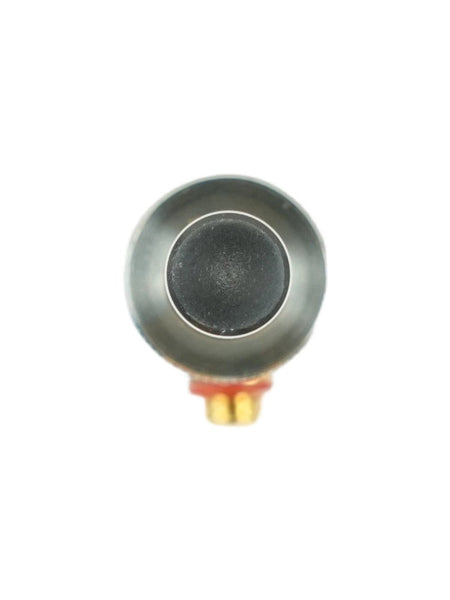 V-15 Probe by BRK, a cylindrical, metallic gray top with a dark circular element, and a reddish-orange base with gold connectors, viewed from above.
