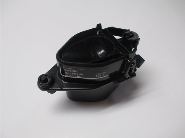 Black replacement rain module by Davis Instruments, showing attached hardware and the module's label.