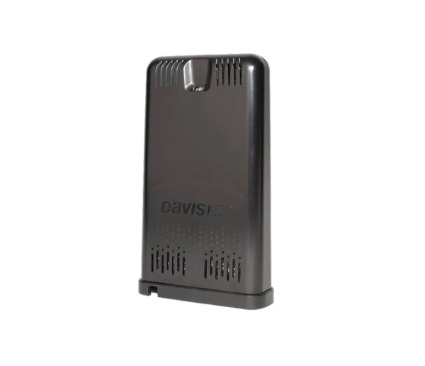 Dark gray WeatherLink Live data logger by Davis Instruments with vent slots on the top and bottom.