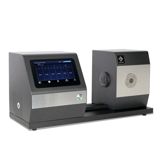 Horizontal color haze meter by 3nh with a touch screen interface and silver accents.
