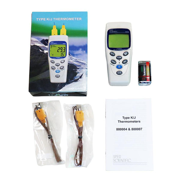 2 Channel Thermocouple Thermometer - Type K/J - Sper Scientific Direct