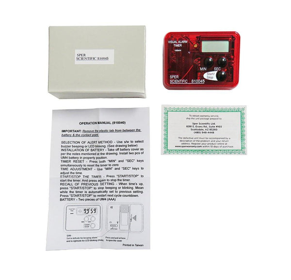 Continuous Alarm Timer | Sper Scientific Direct