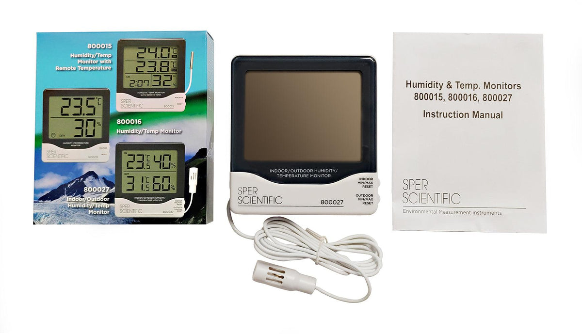 Indoor/Outdoor Humidity/Temperature Monitor | Sper Scientific Direct